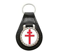 Giftshop UK Croix de Lorraine Chrétien Cuir Clé Fob