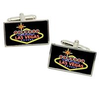 Giftshop UK Las Vegas Haut Rollers Rectangle Boutons Manchette en Chrome Boîte