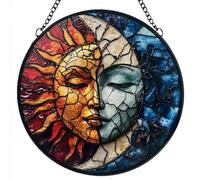 Giftway Attrape-Soleil en Verre teinté Fait à la Main pour décoration de fenêtre, Pendaison de crémaillère, Anniversaire, Noël, Remise de diplôme - 15,2 x 15,2 cm