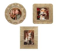 GIFTY GIFTY Cadeau de cadeau classique des années 1920 Ensemble de cadres de 3/2,5 x 2,12,7 et 6,3 x 8,9 cm | Idéal pour la décoration de la maison, mariage, remise de diplôme, photos de jalon (or)