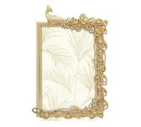 GIFTY GIFTY Cadre photo en forme de paon orné de bijoux - 10,2 x 15,2 cm - Pour affichage vertical sur table - Parfait pour la décoration de la maison, un mariage, des vacances, une remise de diplôme