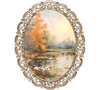 GIFTY GIFTY Victorian Oval Photo Frame / 6x8 In | For Vertical Display on Tabletops | Perfect for Home Decor, Wedding, Vacation, Graduation, Or Any Milestone Photos (Gold)
