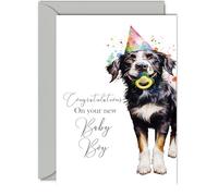 Giftzie Carte de naissance garçon pour les parents, chien de fête
