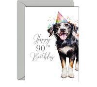 Giftzie Cartes d'anniversaire de 90 ans pour homme et femme - Carte d'anniversaire pour homme et femme de 90 ans, grand-père, grand-mère, papa, maman, oncle, tante, cousin, 12,7 x 17,8 cm