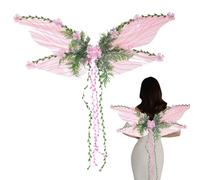 gifyym Ailes de papillon pour adulte avec décoration de fleurs et de feuilles en 3D | Accessoire de déguisement pour filles et femmes pour événements de fantaisie et de théâtre