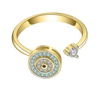 gifyym Bague Evil Eye - Shining Devil Eye Ring - Bande ouverte réglable | Bijoux tendance pour femmes et hommes | Accessoire de cadeau d'anniversaire ou d'anniversaire unique, Consulte la descripción