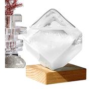 gifyym Bouteille de prévisions météorologiques | Grand verre tempête cube,Baromètre météo modifiable, verre météo élégant pour Noël, mariage, salon