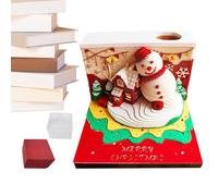 gifyym Calendrier de bureau 3D | Bloc-notes de Noël en forme de bonhomme de neige - Sculpture artistique avec feuilles déchirantes pour bureau - Décoration de la maison des fêtes Noël Écriture