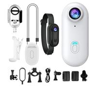 gifyym Caméra corporelle avec Enregistrement Audio et vidéo - Caméra d'action à 360 degrés - Caméra vidéo magnétique rotative pour vlogging, Voyage, Ski, Moto, sous-, Streaming et Sports de Trail