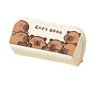 gifyym Capybara Trousse à crayons - Grande capacité à double compartiment | Jolie boîte de papeterie Capybara de dessin animé, fournitures scolaires amusantes pour les étudiants, les artistes et