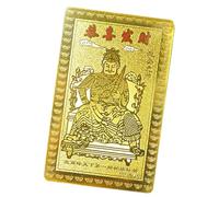 gifyym Carte Feng Shui chinoise - Dieu de la richesse - Carte porte-bonheur Feng Shui - Dieu chinois de la richesse - Pour homme et femme - Décoration - Carte talisman dorée pour la richesse et la