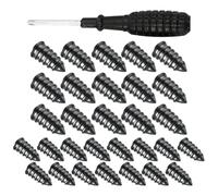 gifyym Clous En Caoutchouc Pour Réparation De Pneus,30 Pièces avec Tournevis Autoservice - Kit De Réparation Des Pneus Tubeless De Moto | pour Conduite Road Trip Camion SUV Moto Tracteur