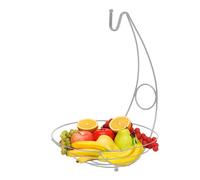gifyym Corbeille à fruits - Avec crochet de suspension à bananes - Design peu encombrant pour le rangement - Bol à fruits, sûr, couleurs résistantes - Pour boîte à collation à la maison (fer, 39 x 27