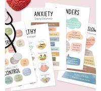 gifyym Décoration murale sur la santé mentale - Papier couché - Affirmations de psychologie positive | Rappels de santé mentale | Affiches sur la santé mentale | Affiche de questions pour la maison,