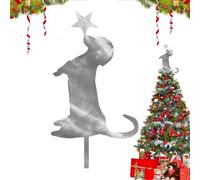 gifyym Embout pour sapin de Noël - Accessoire pour la maison d'un chien mignon en métal | Embout pour sapin de Noël teckel avec étoile | Accent polyvalent pour usage intérieur et extérieur
