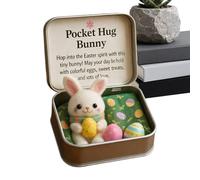 gifyym en Peluche de Pâques,de Poche Mignonne dans Une Boîte | Jouet en Peluche à Message avec Carte,pour l'Affirmation Entre Amis la Garniture de Panier de Pâques et la Fête