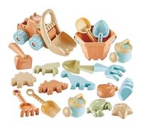 gifyym Ensemble De Jouets De Plage pour - Ensemble De Jeu De Sable De 19 Pièces avec Pelle, Bulldozer, Dinosaures Et Sablier | Cadeau De Voyage en Plein Air pour Garçons Et Filles Âgés De 3 À 6 Ans,