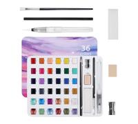 gifyym Ensemble de peinture aquarelle pour adultes | 36 couleurs | Peintures avec stylo pinceau pour, débutants, adultes, salle de classe, extérieur, voyage, café, projets artistiques