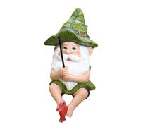 gifyym Fishing GNOME Statue - Handmade Weather-Resistant | Cute Resin Dwarf with Koi Fish | for Patio Lawn Garden Backyard Outdoor Indoor Living Room Bedroom Table Decor