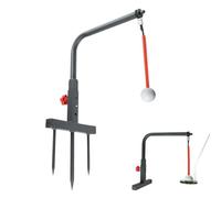 gifyym Golf Swing Aid - Improve Driving Performance | Steel Training Stand + Height Adjustable Practice Equipment | Men Golfers Garden Outdoor Driving Range Consistency