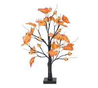 gifyym Halloween Tree Light - Spooky Eyeball Pumpkin Ghost | Tabletop Decor | Creepy Black Tree with Spider Decor, Glowing Lights, for Party Room Scene, Artificial Haunted Display, Festive Scary Centerpi