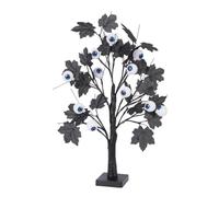 gifyym Halloween Tree Light - Spooky Eyeball Pumpkin Ghost | Tabletop Decor | Creepy Black Tree with Spider Decor, Glowing Lights, for Party Room Scene, Artificial Haunted Display, Festive Scary Centerpi