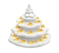 gifyym Halter Für Gefüllte Eier - 4-Lagige Weihnachtsbaumförmige | 26 Löcher Servierplatte Für Partys, Feiertagsfeiern, Thanksgiving, Ostern, Grillabende, Outdoor-Party (Harz, Höhe $ pprox 20 $ cm)