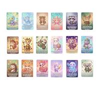 gifyym Jeu de cartes affirmations positives - Jeu de Mindfulness de 18 Pièces | Avec Imprimé Motif Animaux | Pour Maman Papa Soeur Fille Connecte Hommes Femmes Amis Famille
