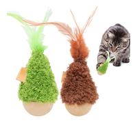 gifyym Jouets D'Éveil Et De Stimulation Mentale pour Chats De Âges | Jeu De Balle d'exercice 2 Pièces pour Chat Actif Et Joueur,Jouet d'exercice avec Cataire pour Chat | pour Cuisine Salon Salle De