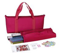 gifyym Mahjong Set American - American Mah Jongg Mahjong Set 166 Tiles | Classic Full Size Complete Mah Jongg Tools with Rulers Dices | for Seniors Adults Women Beginners Learning Home Portable