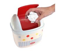 gifyym Mini Poubelle Bureau À Couvercle Basculant - Petite Corbeille De Rangement | Poubelle PP Gain De Place Pour Bureau Chambre Enfant Coiffeuse Salon | 16x18x13,3cm / 6,3x7,09x5,24in