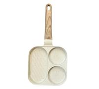 gifyym Poêle à petit-déjeuner 3-en-1 en pierre - Poêle anti-adhésive multisection pour œufs, steaks et crêpes, manche résistant à la chaleur compatible avec tout type de cuisine, 36,5 x 18,5 cm