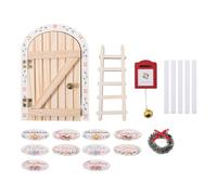 gifyym Portes de fées | Fournitures d'artisanat en bois de Noël | Ensemble de décoration de maison de conte de fées, pour le Nouvel An, les vacances, le tronc d'arbre de vacances, table, chambre à