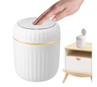 gifyym Poubelle Bureau, Mini Bac Pression Couvercle, 2L Capacité Petit BacBureau, Étanche Design Élégant Pour Organisation Maison Bureau, Noir, Blanc, Gris
