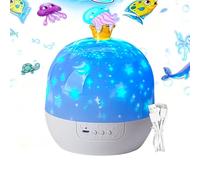 gifyym Projecteur Veilleuse - Lampe Apaisante Avec Musique | Affichage Plafond Rotatif 360° | Étoilé | Pour Chambre Bébé, Nuit, Relaxation Enfant