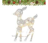 gifyym Renne De Noël Illuminé - Cerf Lumineux Solaire Extérieur Avec Lumières | Décorations Extérieures | Éclairé À Énergie Solaire