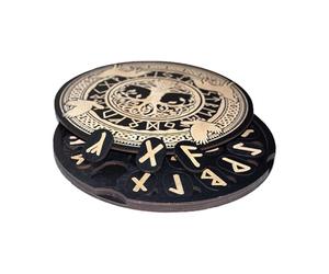 gifyym Set de 25 Pierres runiques gravées magnétiques en Bois, Outils de Divination et de méditation pour débutants, décoration d' Nordique Portable, Cadeau pour Pratique E