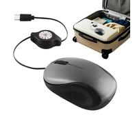 gifyym Souris filaire ultra-compacte - Petite souris de voyage de poche | Souris optique silencieuse à 3 boutons avec prise en main ergonomique, câble rétractable et mini design pliable pour