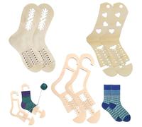 gifyym Tables pour - Règle pour le tricotage | Outil à tricoter pour la maison, 6 pièces, forme réglable, matériau en bois de haute qualité, maintient les chaussettes en forme, 3 DIV
