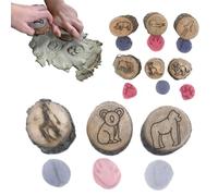 gifyym Tampons pour enfants - Boîte à tampons intriguante - Bains en bois pour chat - Bouchons à empreintes créatifs pour les activités préscolaires - Développement de la motricité et des filles