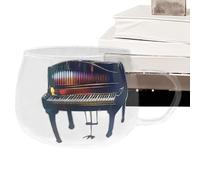 gifyym Tasse en verre piano - Verre à eau pour les amateurs de musique | Tasse multifonction pour thé, café au lait, vin, eau, récipient à boire pour les amateurs de musique