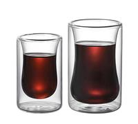 gifyym Tasses à café en verre à double paroi - Pour cappuccino, latte, latte - Tasse en verre borosilicate transparent - Pour thé, lait, jus, crème glacée - Pour latte, cappuccino, boissons chaudes