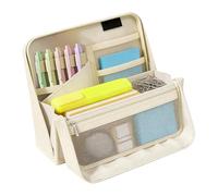 gifyym Trousse à crayons de grande capacité - Organiseur de stylos multi-compartiments avec poignée | Sac de papeterie en tissu Oxford imperméable pour l'école et le bureau | Design droit élégant pour