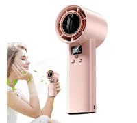 gifyym Ventilateur turbo portable rechargeable avec écran LED, Turbo silencieux avec plusieurs vitesses pour voyage, camping, chambre, plage et sports