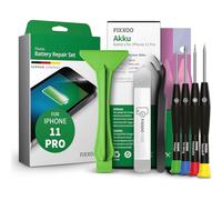 GIGA Fixxoo Kit de réparation de batterie pour téléphone portable pour iPhone 11 Pro [kit d'outils et manuel inclus] - Capacité d'origine - Batterie de rechange pour un échange facile - Batterie pour