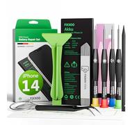 GIGA Fixxoo Kit de réparation de batterie smartphone pour iPhone 14 [Kit d'outils et manuel inclus] - Capacité de la batterie d'origine - Batterie de rechange pour un remplacement facile (iPhone 14)