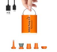 GIGA Pump 2.0 Pompe à air électrique portable 1300 mAh Batterie rechargeable Ultra Mini pompe de gonflage/dégonflage pour bouées, matelas gonflable, lit, jouet de piscine avec lumière 400 lm