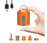 GIGA Pump 4.0 Electric Mini Air Pump for Air Mattress, Portable Pump with 1300 mAh Battery,5 Air Nozzles,Ultralight Air Pump for Swimming Rings,Vacuum Bags