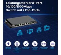 Gigabit Desktop Network Switch RJ45 LAN Ethernet Distributeur 7x Gigabit PoE