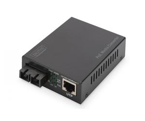 Gigabit Ethernet PoE+ Media Converter, Multimode 802.3at, 30W, SC connector, up to 0.5km